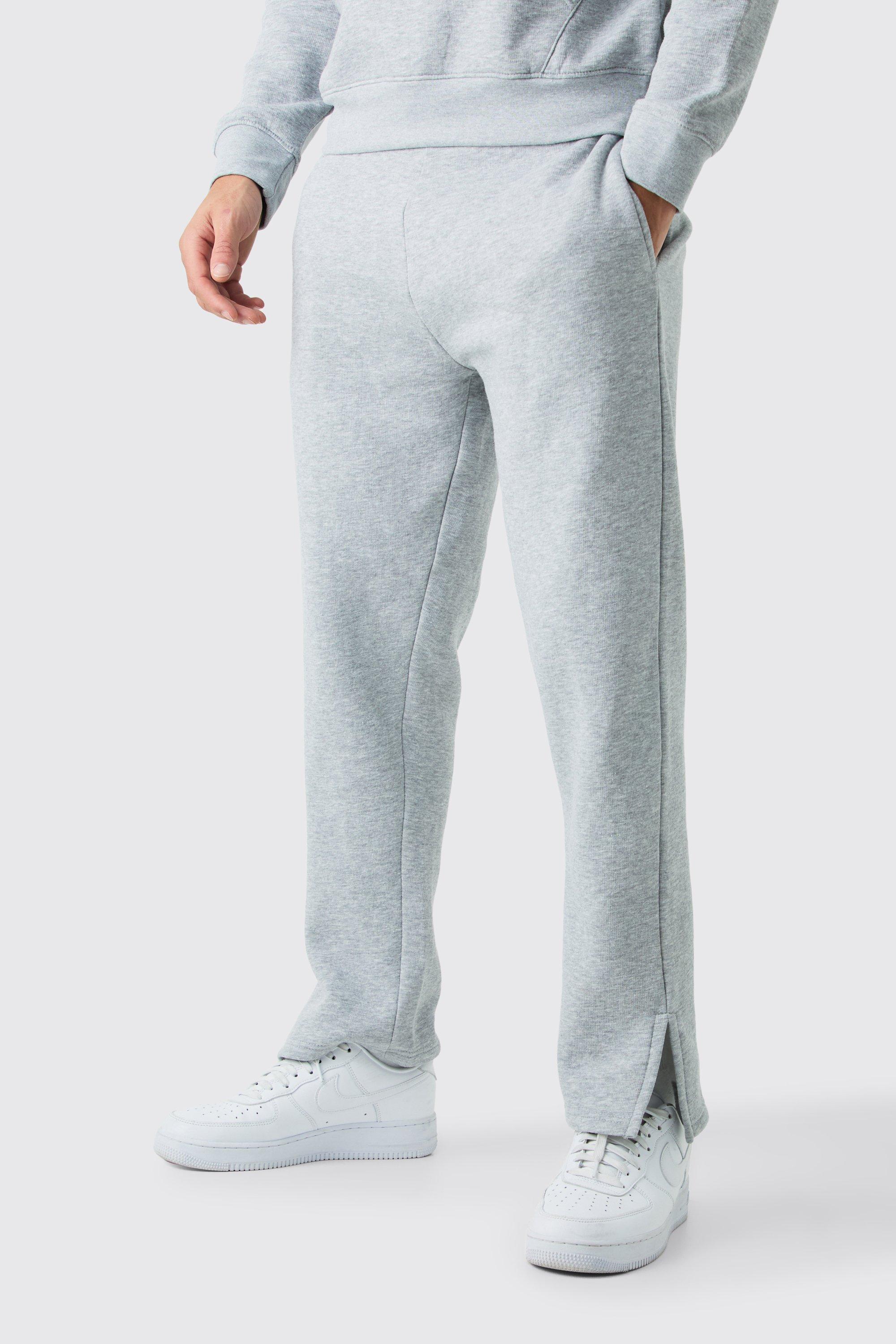 Mens Grey Split Hem Jogger, Grey